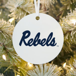 University of Mississippi   Rebels Script Metal Ornament