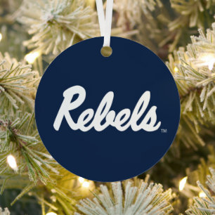 University of Mississippi   Rebels Script Metal Ornament