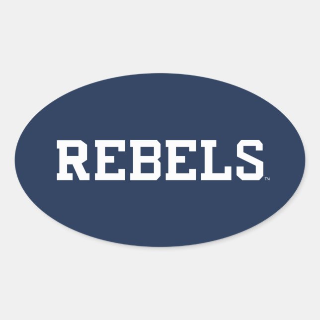 University of Mississippi | Rebels Wordmark Oval Sticker (Front)