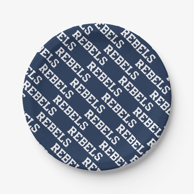 University of Mississippi | Rebels Wordmark Paper Plate (Front)