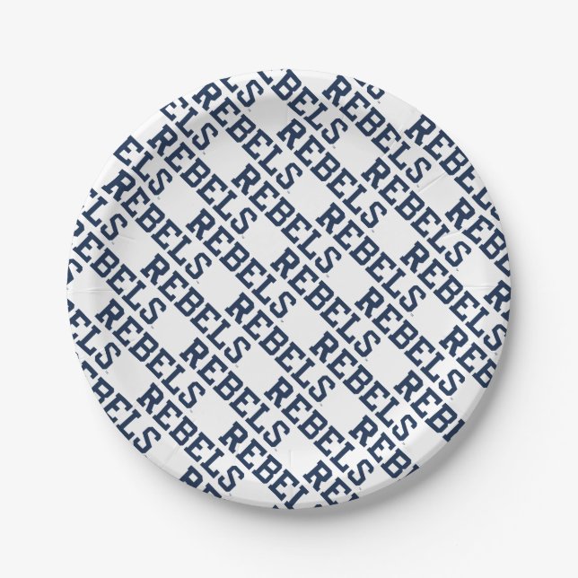 University of Mississippi | Rebels Wordmark Paper Plate (Front)
