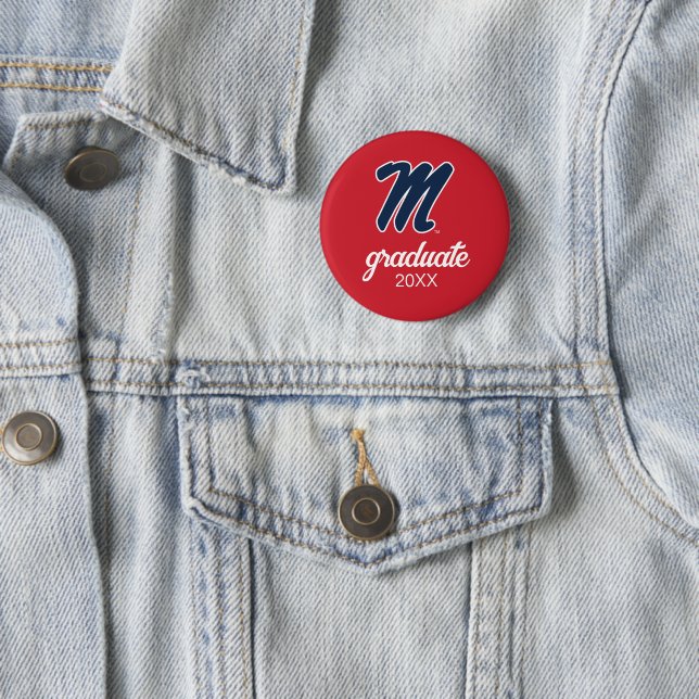 University of Mississippi | Script M 2 Inch Round Button (In Situ)