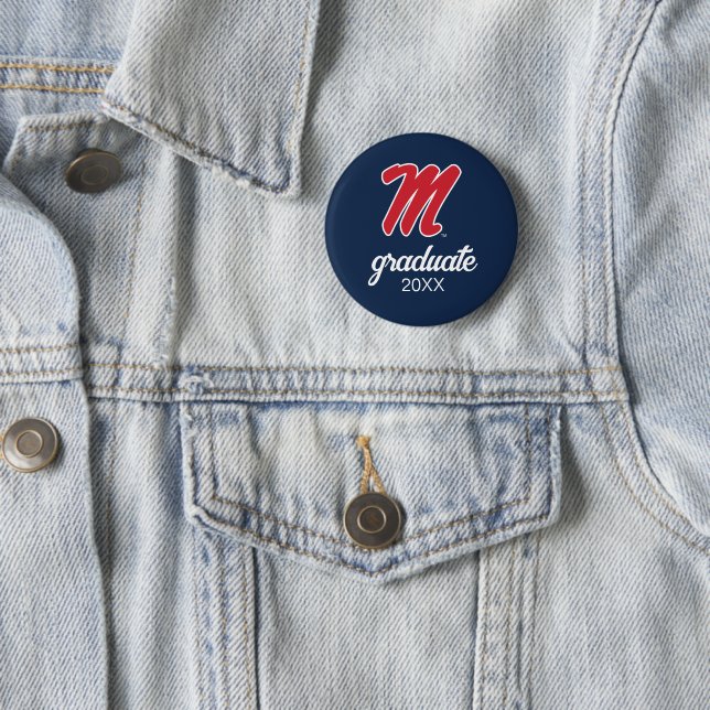 University of Mississippi | Script M 2 Inch Round Button (In Situ)