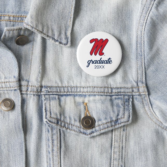 University of Mississippi | Script M 2 Inch Round Button (In Situ)