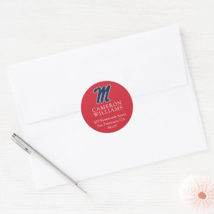 University of Mississippi   Script M Classic Round Sticker
