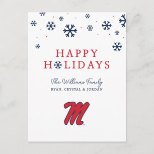 University of Mississippi Script M Holiday Postcard