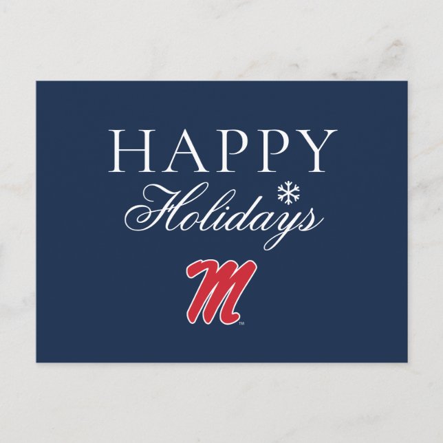 University of Mississippi | Script M Holiday Postcard (Front)
