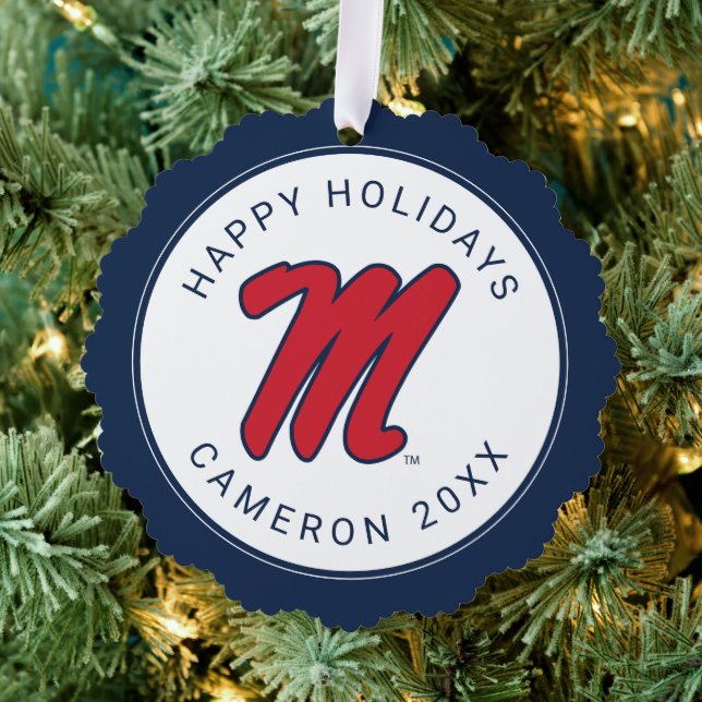 University of Mississippi | Script M Ornament Card (Insitu (Tree))