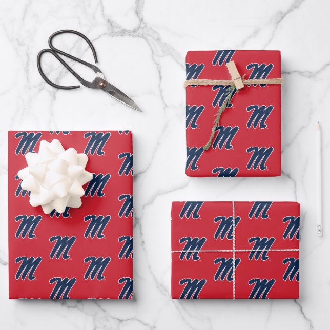 University of Mississippi | Script M Wrapping Paper Sheet (Front)