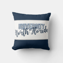 University of North Florida - UNF Script Navy Blue Throw Pillow