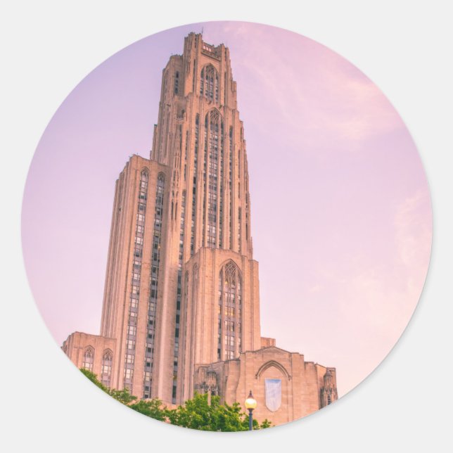 University of Pittsburgh Cathedral of Learning Can Classic Round Sticker (Front)