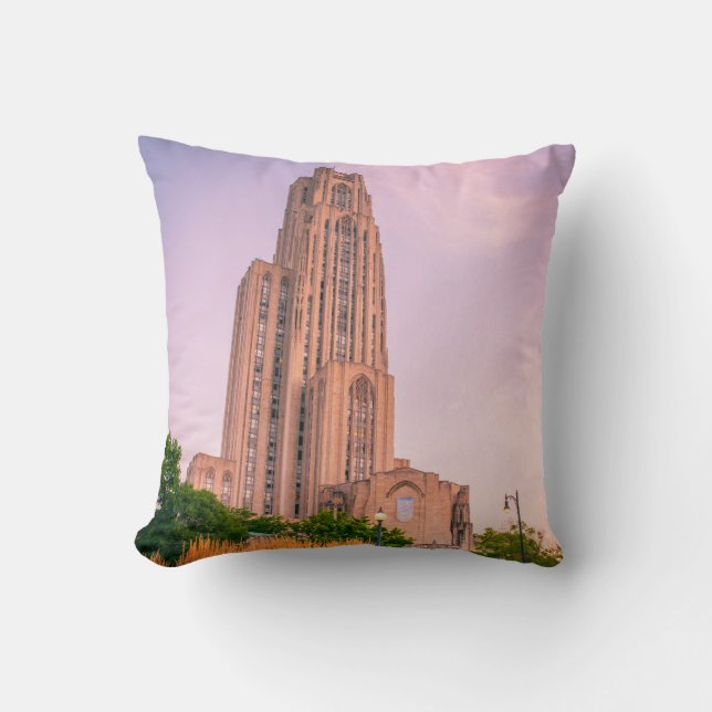 University of Pittsburgh Cathedral of Learning Can Throw Pillow (Front)