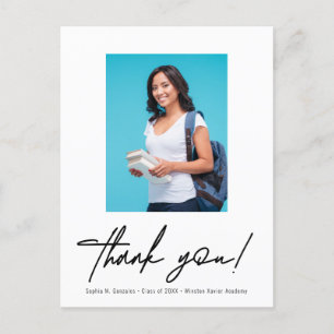 University Photo Graduation Announcement Thank you Postcard