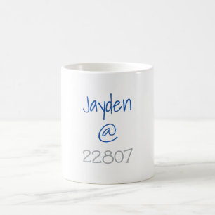 University Silver Blue Zip Code Custom Coffee Mug