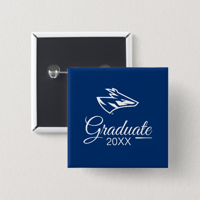 UNK Lopers Graduate 2 Inch Square Button (Front & Back)