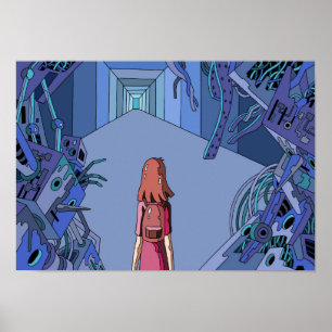 Unknown corridor shrouded in silence. poster