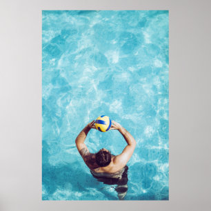 Unknown person playing beach volleyball poster