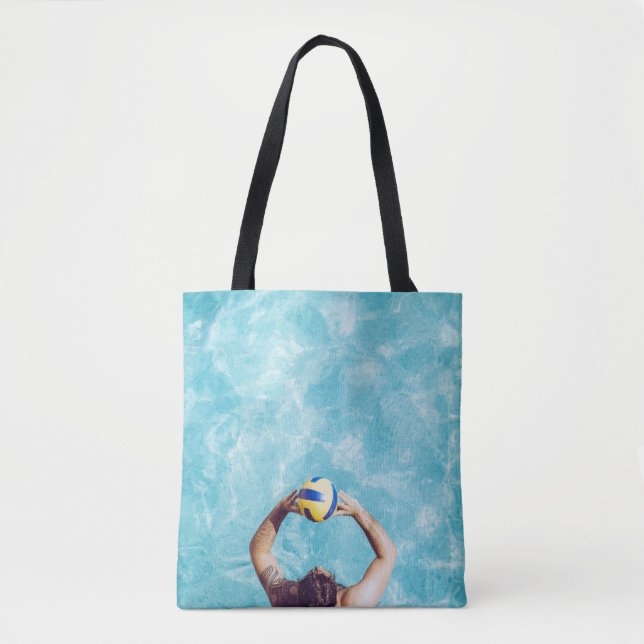 Unknown person playing beach volleyball tote bag (Front)