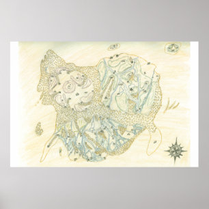 Unlabeled Map of Trino Poster