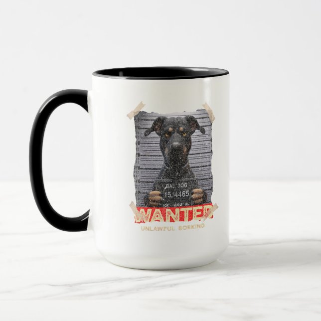 Unlawful Barking: The Doberman's Stern Warning Mug (Left)