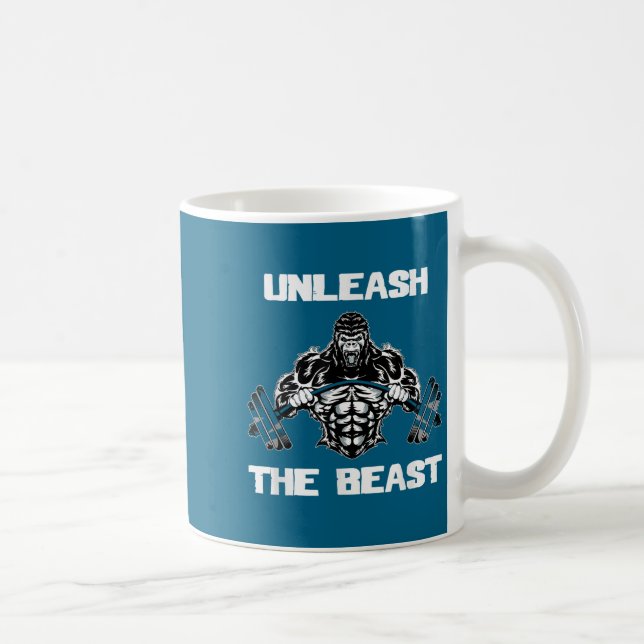 Unleahe Gorilla Bodybuilding Motivational Gift  Coffee Mug (Right)