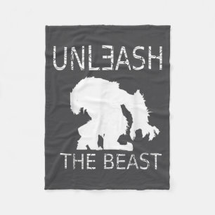 Unleahe Workout Motivation Gym Graphic  Fleece Blanket