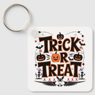 Unleash Halloween Fun with Trick or Treat Magic! Keychain