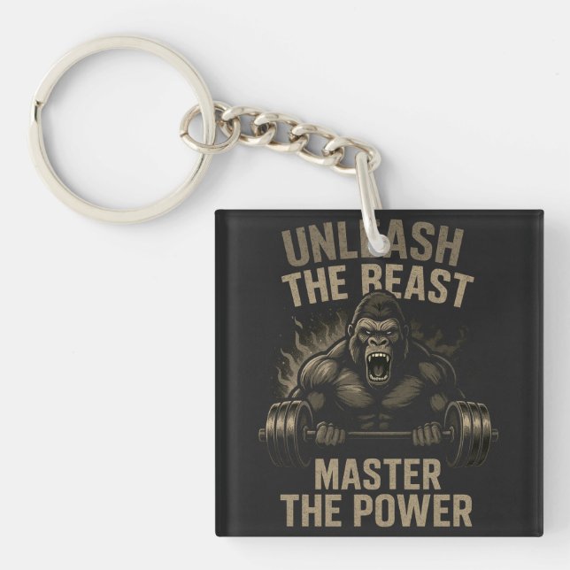 Unleash the Beast – Bodybuilding Power Gifts Keychain (Front)