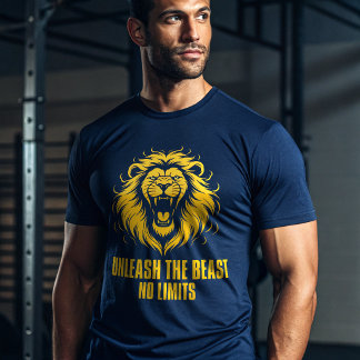 Unleash The Beast Lion Gym T-Shirt – Savage Alpha 