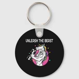 Unleash The Beast - Unicorn Gym Rat Magic Sparkle Keychain
