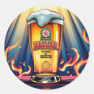 Unleash the Flavour: Svatyok Beer - Player of Syna Classic Round Sticker