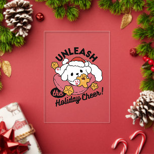 Unleash the Holiday Cheer – Cute Dog Christmas Acrylic Invitations