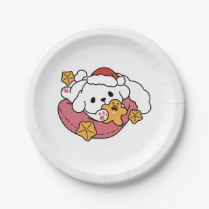 Unleash the Holiday Cheer – Cute Dog Christmas Paper Plate