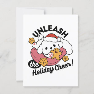 Unleash the Holiday Cheer – Cute Dog Christmas Postcard