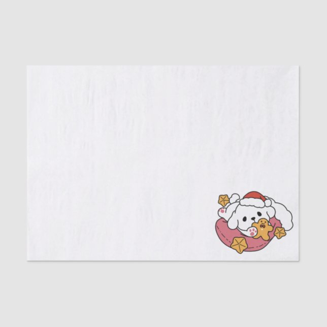 Unleash the Holiday Cheer – Cute Dog Christmas Tissue Paper (Front)