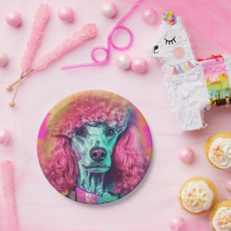 Unleash the Poodle Party Paper Plates 7"