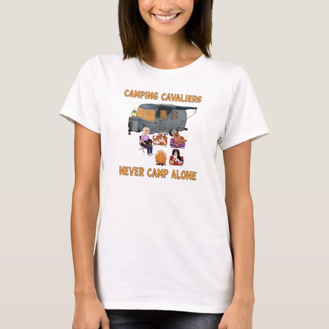 Unleash Your Cavalier's Inner Camper: Fun Camping  T-Shirt (Front)