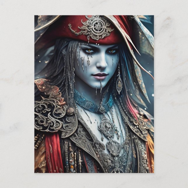 Unleash Your Imagination with our Pirate Girl Postcard (Front)
