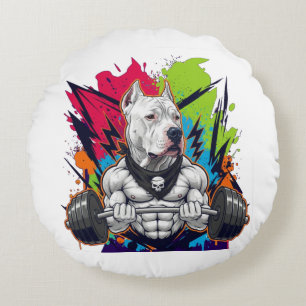 Unleash Your Inner Beast with the Alpha Muscle Pit Round Pillow