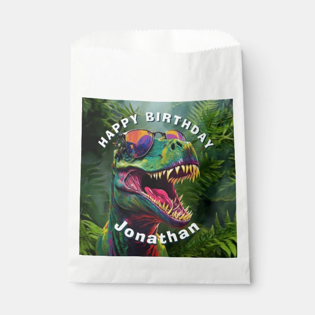 Unleash Your Inner Dinosaur Lover with Cool TRex  Favour Bag (Front)