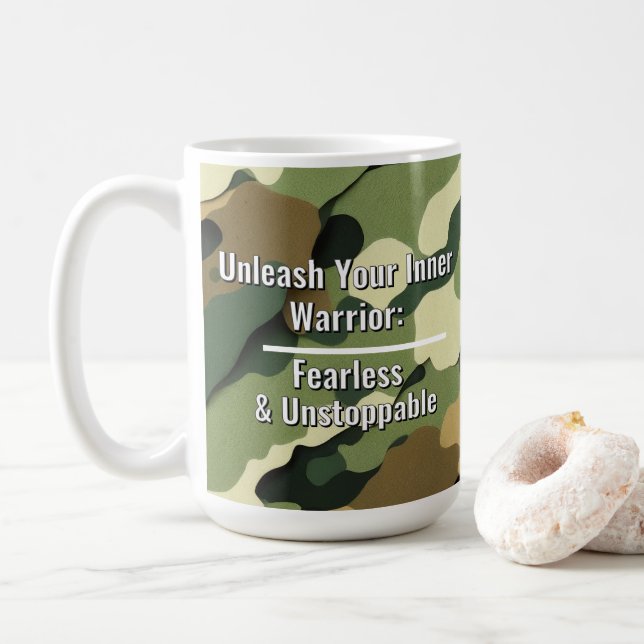 "Unleash Your Inner Warrior"  Coffee Mug (With Donut)