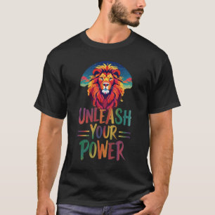 Unleash Your Power : Lion Sunset Silhouette design T-Shirt