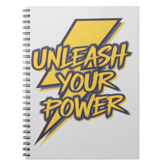 Unleash Your Power Motivational Lightning Bolt Notebook