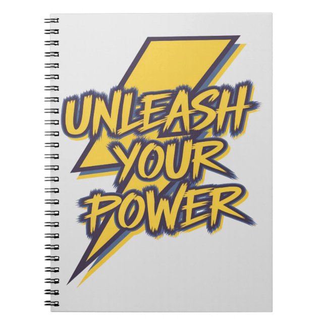 Unleash Your Power Motivational Lightning Bolt Notebook (Front)