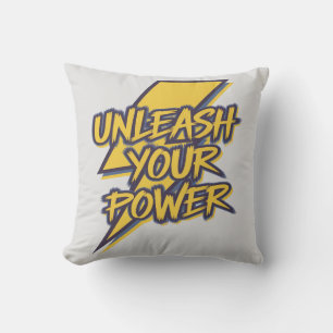 Unleash Your Power Motivational Lightning Bolt Throw Pillow