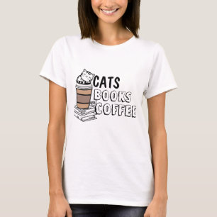 Unleash Your Purr-sonality: Cats, Books & Coffee T-Shirt