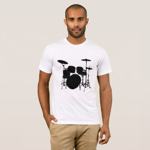 Unleash Your Rhythm: Drum Kit Silhouette T-Shirt