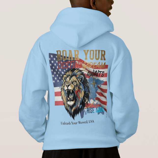 Unleash Your Roar – USA Lion Hoodie (Dos)