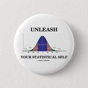 Unleash Your Statistical Self (Bell Curve Humour) 2 Inch Round Button
