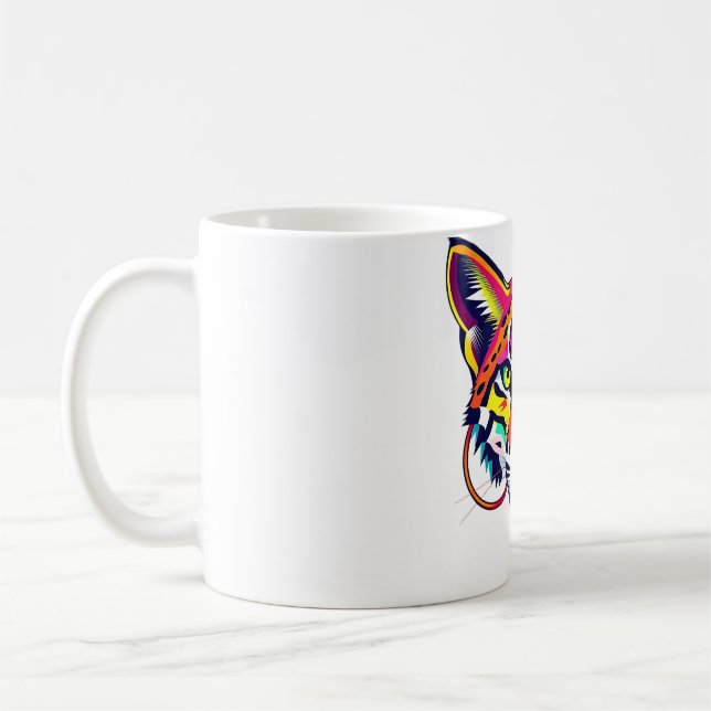 Unleash Your Wild Side: Abstract Lynx Tee Coffee Mug (Left)